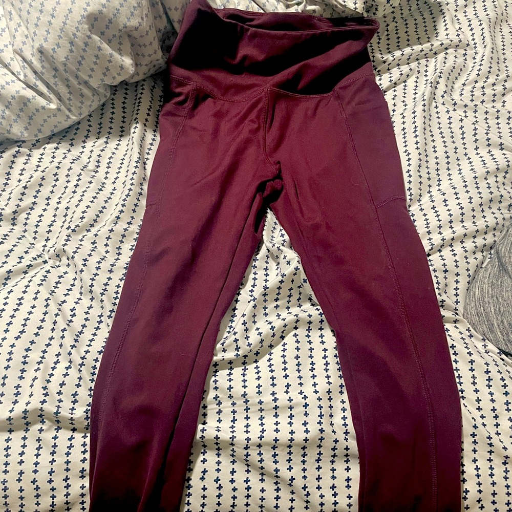 Kids Burgundy Leggings